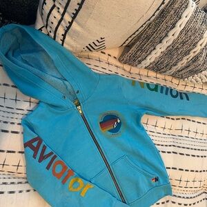 Aviator Nation kids’ hoodie zip size 10 - bright aqua
